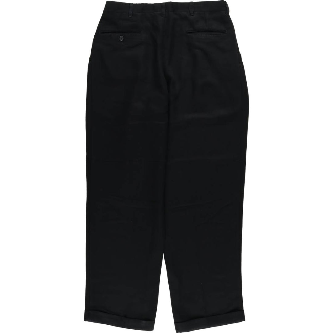 Vintage 90'S UNTIED Three-pleat Slacks, Men's Size W32 polyester black type Vintage Second Hand