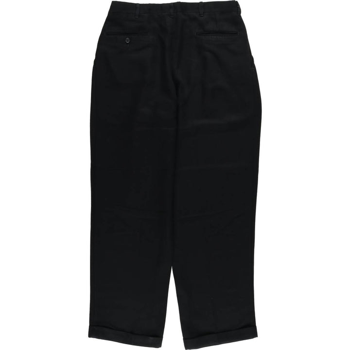 Vintage 90'S UNTIED Three-pleat Slacks, Men's Size W32 polyester black type Vintage Second Hand