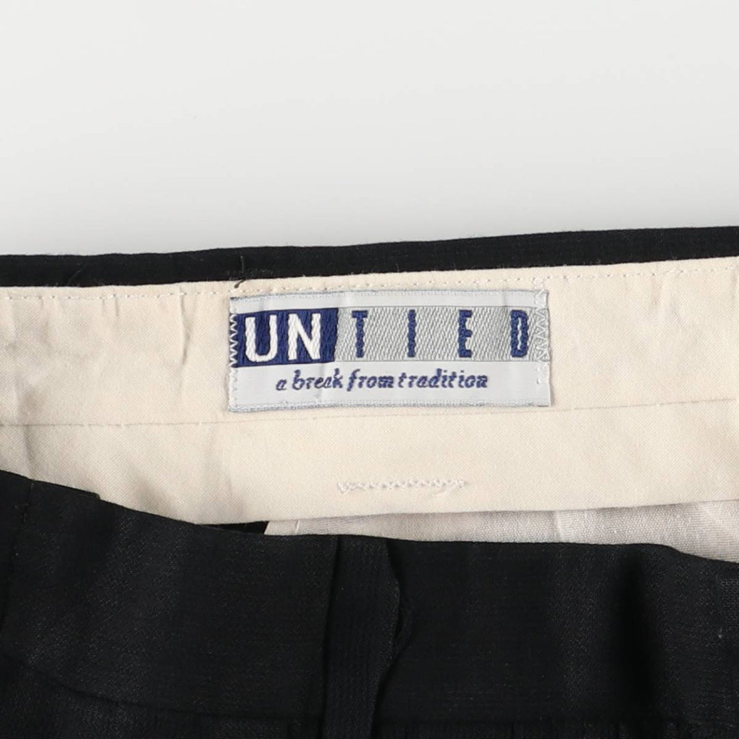 Vintage 90'S UNTIED Three-pleat Slacks, Men's Size W32 polyester black type Vintage Second Hand