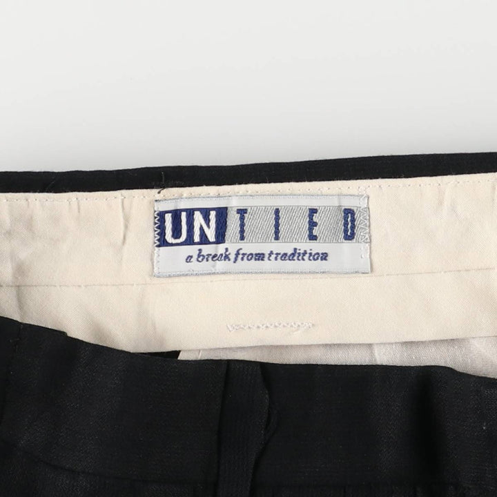 Vintage 90'S UNTIED Three-pleat Slacks, Men's Size W32 polyester black type Vintage Second Hand