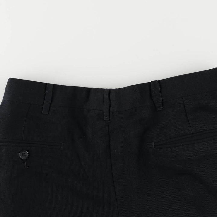 Vintage 90'S UNTIED Three-pleat Slacks, Men's Size W32 polyester black type Vintage Second Hand