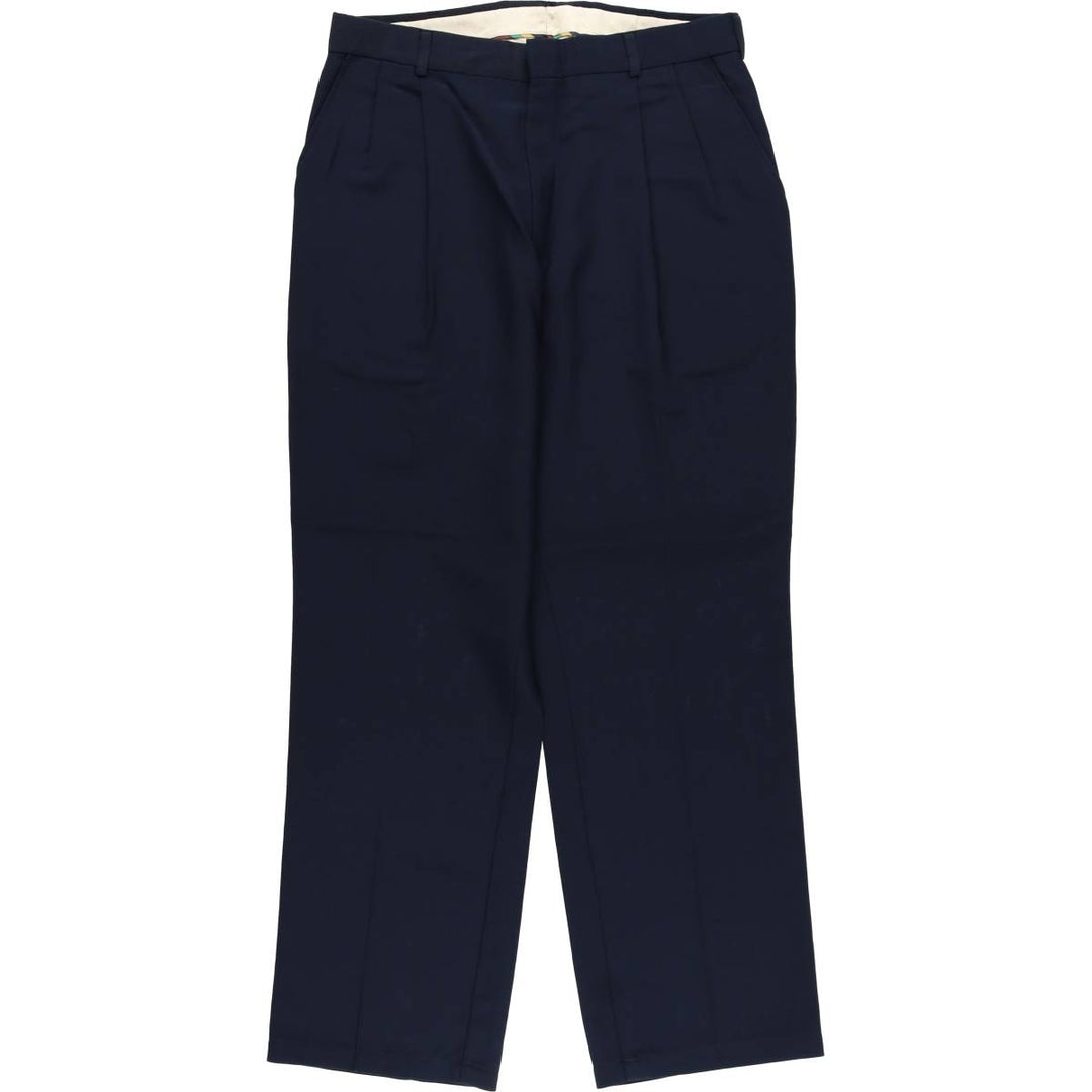 AUSTIN MANOR Two-pleat Slacks, Men's Size W31 unclear navy blue type Vintage Second Hand