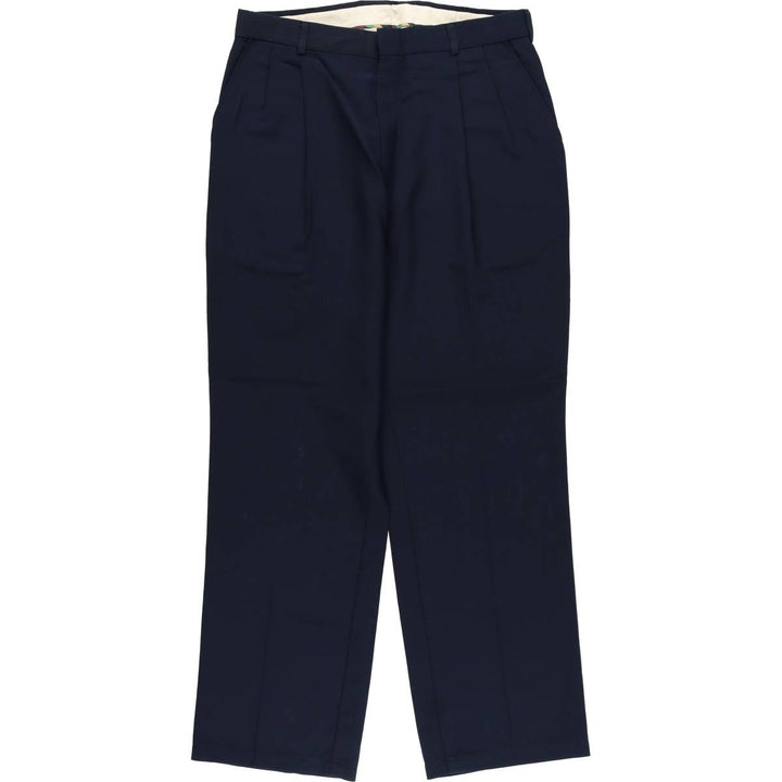 AUSTIN MANOR Two-pleat Slacks, Men's Size W31 unclear navy blue type Vintage Second Hand