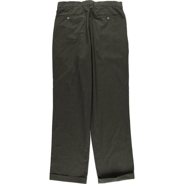 Geoffrey Beene Men's Two-Pleated Slacks, Size W33 polyester Khaki type Vintage Second Hand