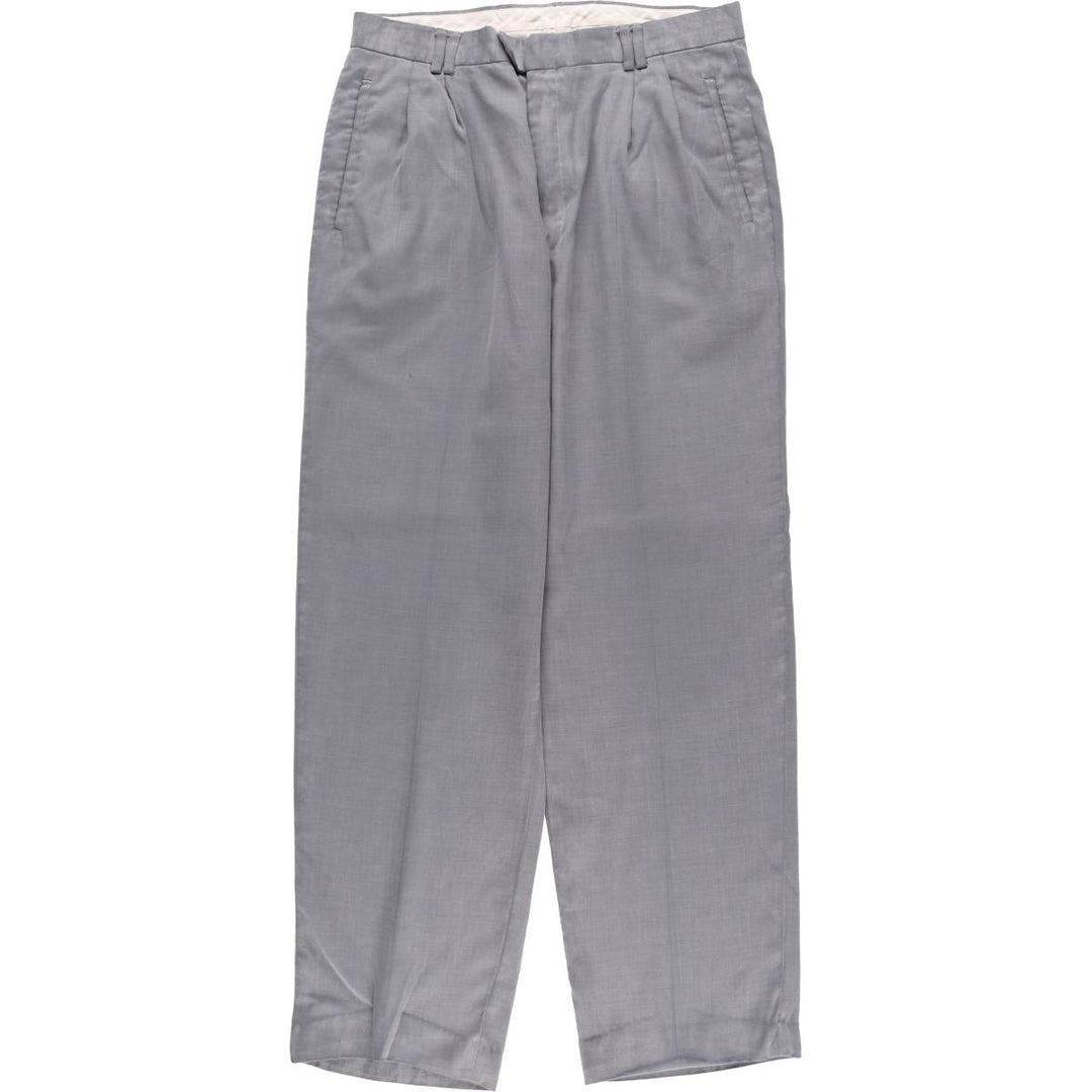Giorgio Ferraro GIORGIO FERRARO Two-pleat Slacks Men's W33 polyester gray type Vintage Second Hand