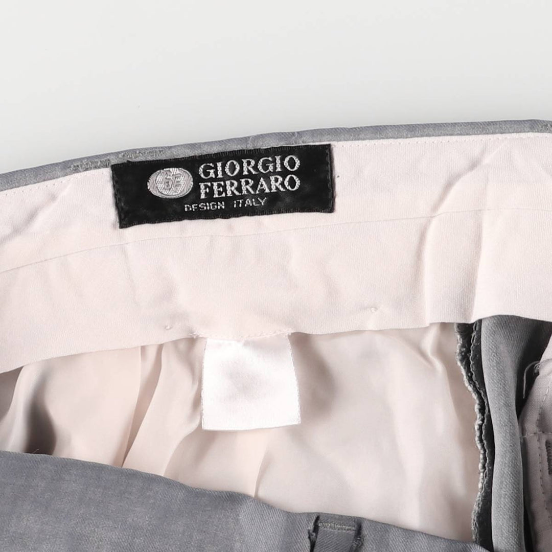 Giorgio Ferraro GIORGIO FERRARO Two-pleat Slacks Men's W33 polyester gray type Vintage Second Hand