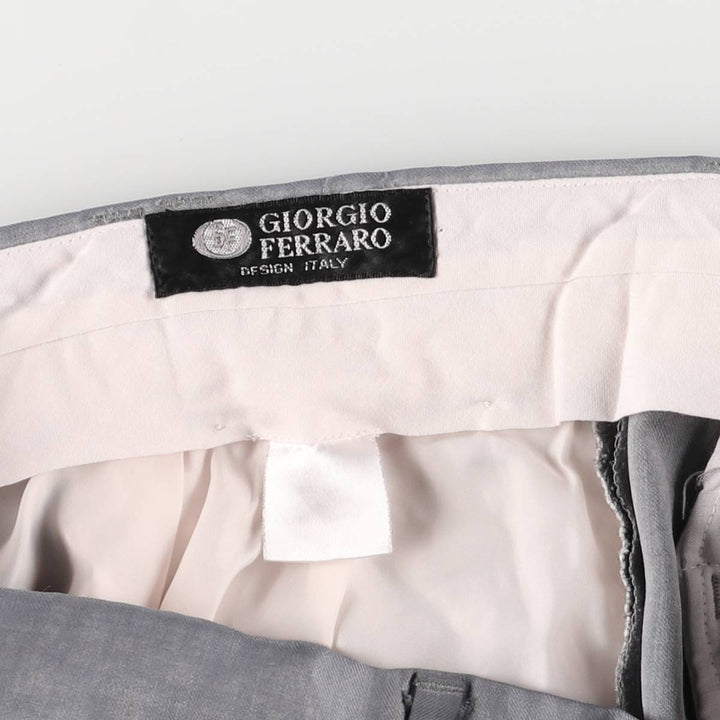 Giorgio Ferraro GIORGIO FERRARO Two-pleat Slacks Men's W33 polyester gray type Vintage Second Hand