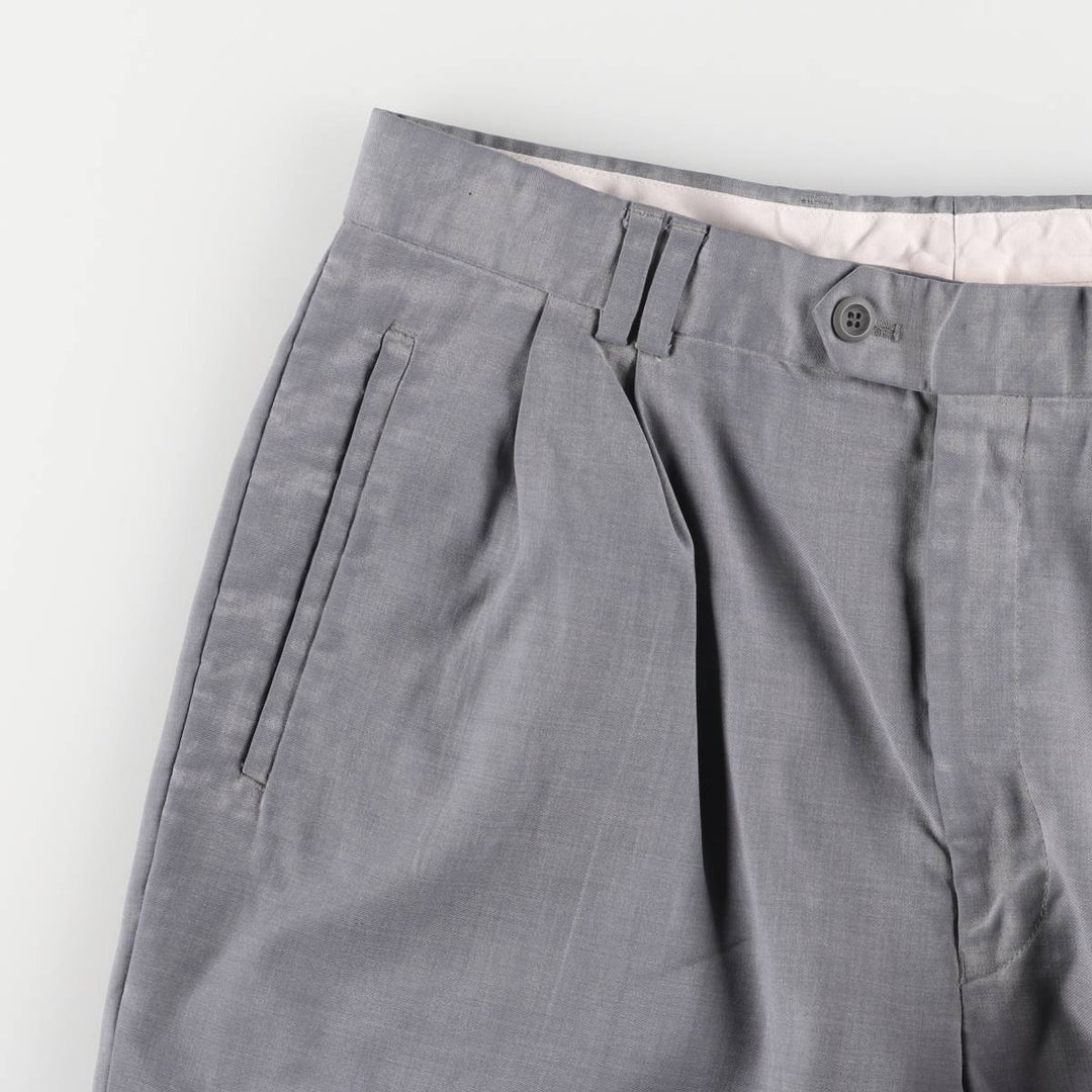 Giorgio Ferraro GIORGIO FERRARO Two-pleat Slacks Men's W33 polyester gray type Vintage Second Hand