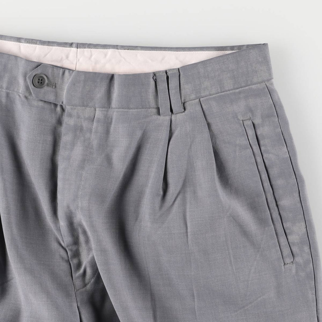 Giorgio Ferraro GIORGIO FERRARO Two-pleat Slacks Men's W33 polyester gray type Vintage Second Hand