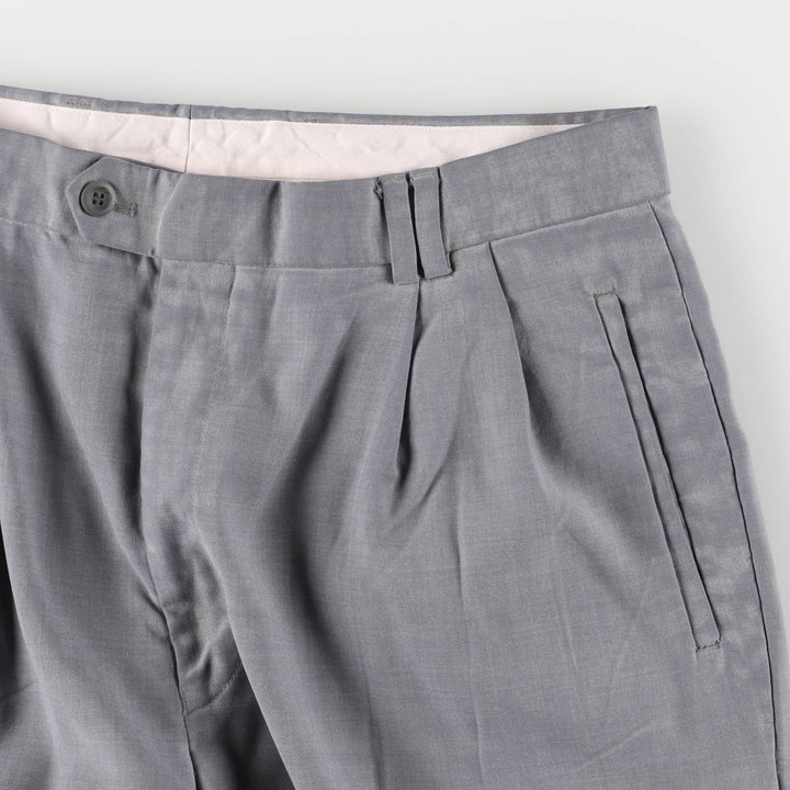 Giorgio Ferraro GIORGIO FERRARO Two-pleat Slacks Men's W33 polyester gray type Vintage Second Hand