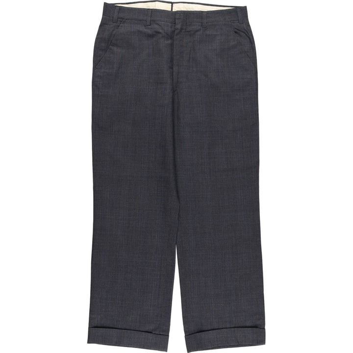 Glen check slacks pants for men, size W35 unclear black type Vintage Second Hand