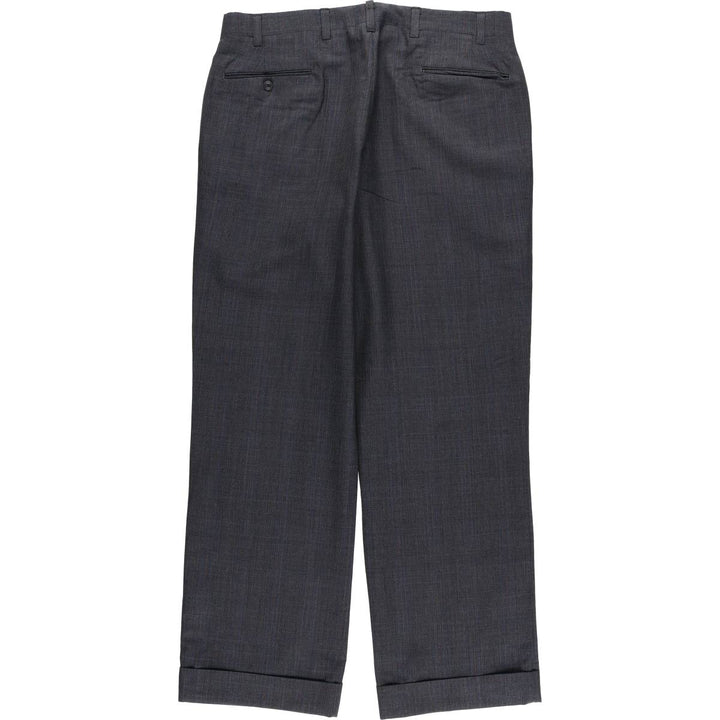 Glen check slacks pants for men, size W35 unclear black type Vintage Second Hand