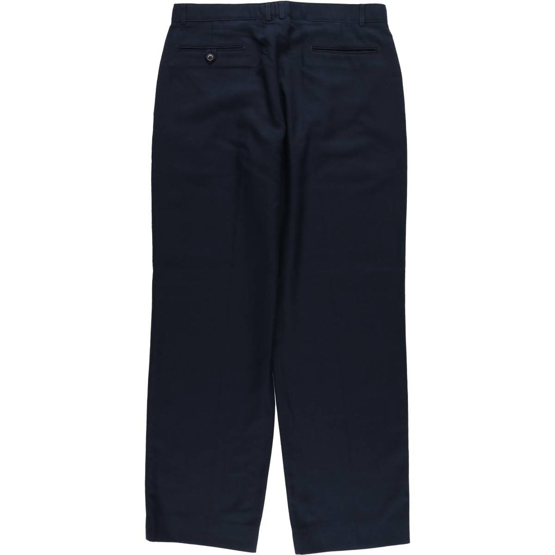 GALLERY SOFTWEAR Two-pleat Slacks, Men's, Size W32 polyester navy blue type Vintage Second Hand