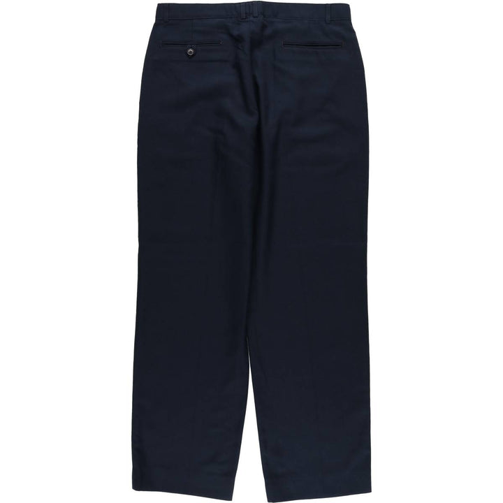 GALLERY SOFTWEAR Two-pleat Slacks, Men's, Size W32 polyester navy blue type Vintage Second Hand