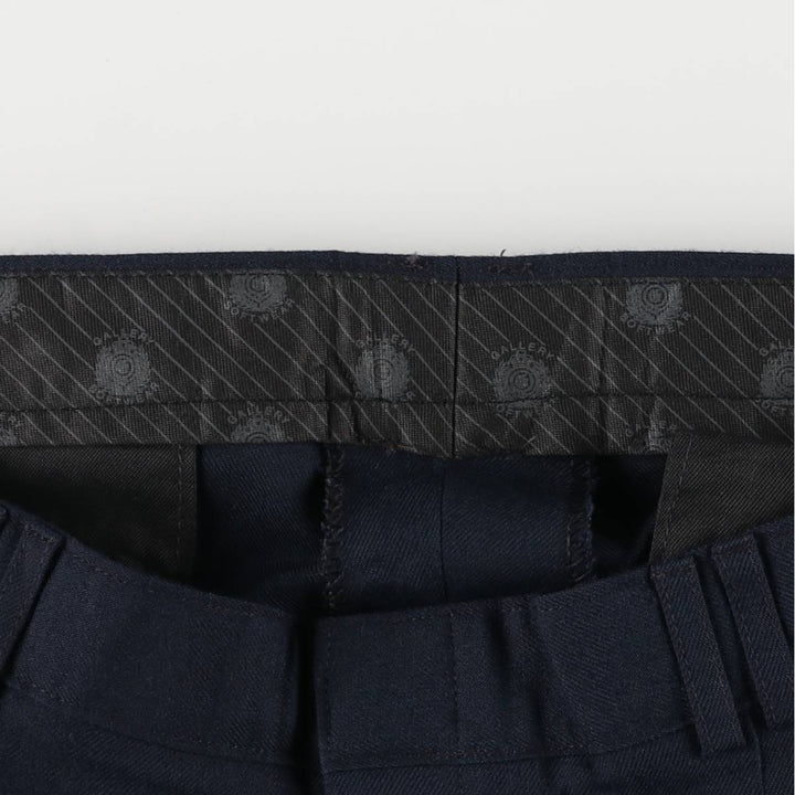 GALLERY SOFTWEAR Two-pleat Slacks, Men's, Size W32 polyester navy blue type Vintage Second Hand