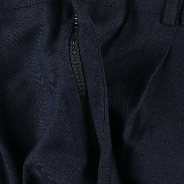 GALLERY SOFTWEAR Two-pleat Slacks, Men's, Size W32 polyester navy blue type Vintage Second Hand
