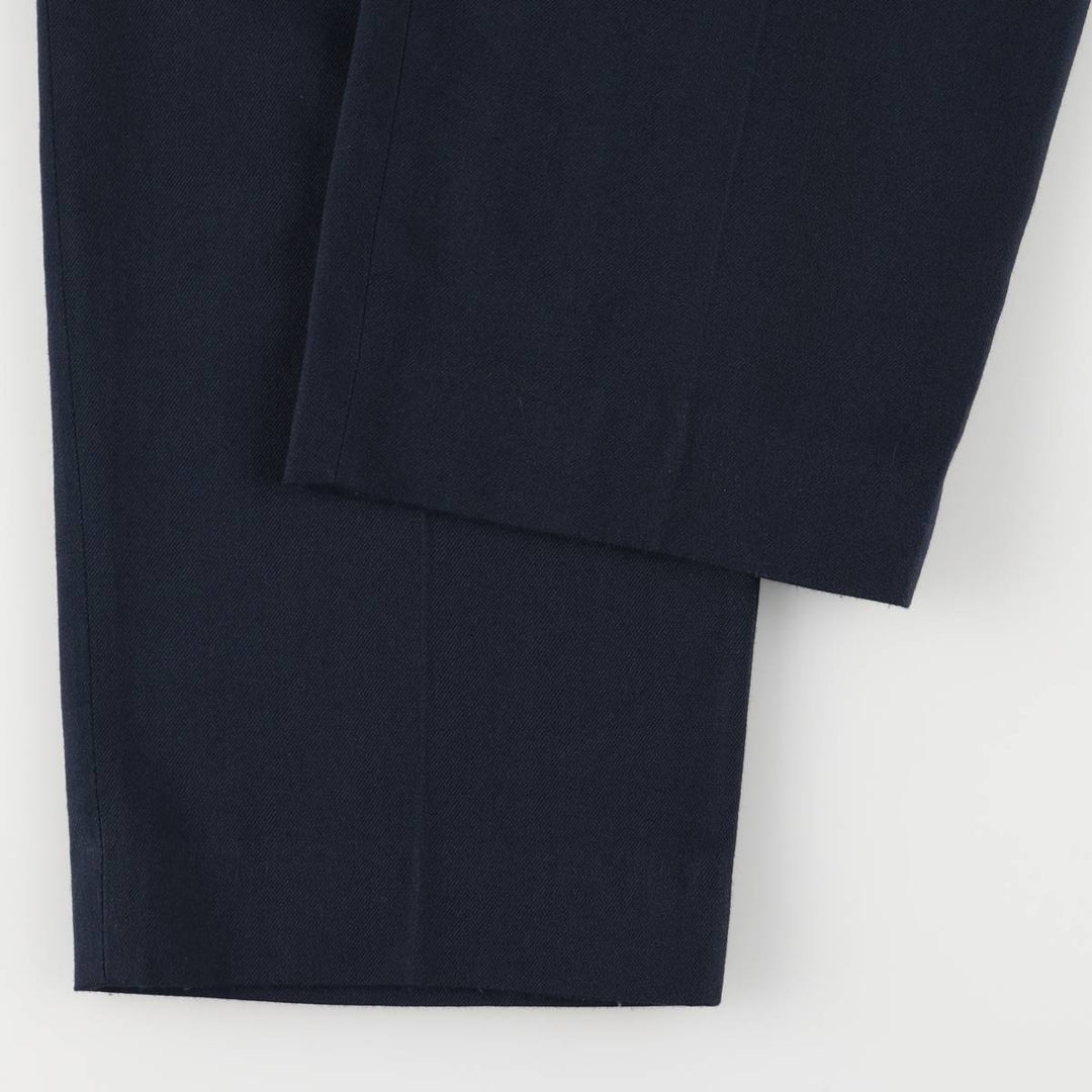 GALLERY SOFTWEAR Two-pleat Slacks, Men's, Size W32 polyester navy blue type Vintage Second Hand