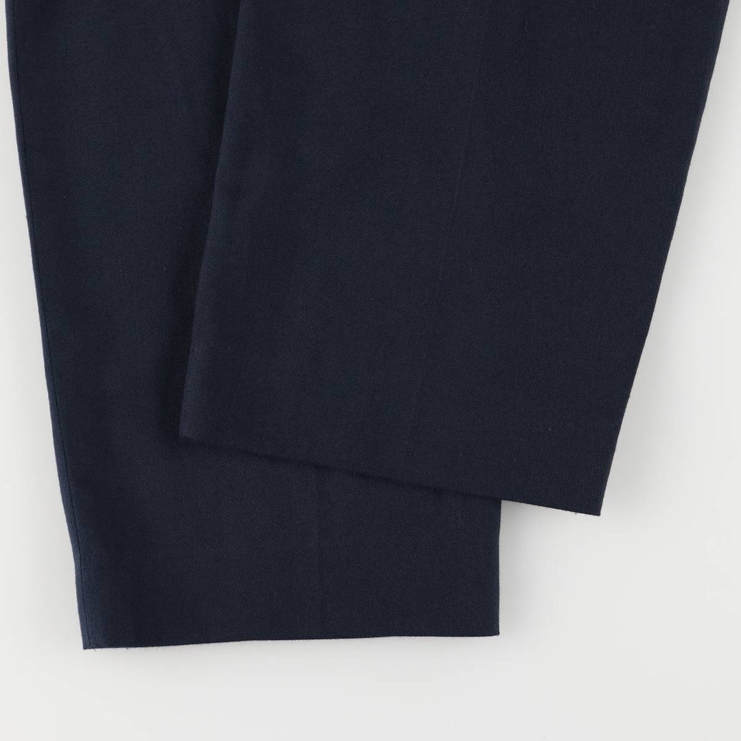 GALLERY SOFTWEAR Two-pleat Slacks, Men's, Size W32 polyester navy blue type Vintage Second Hand