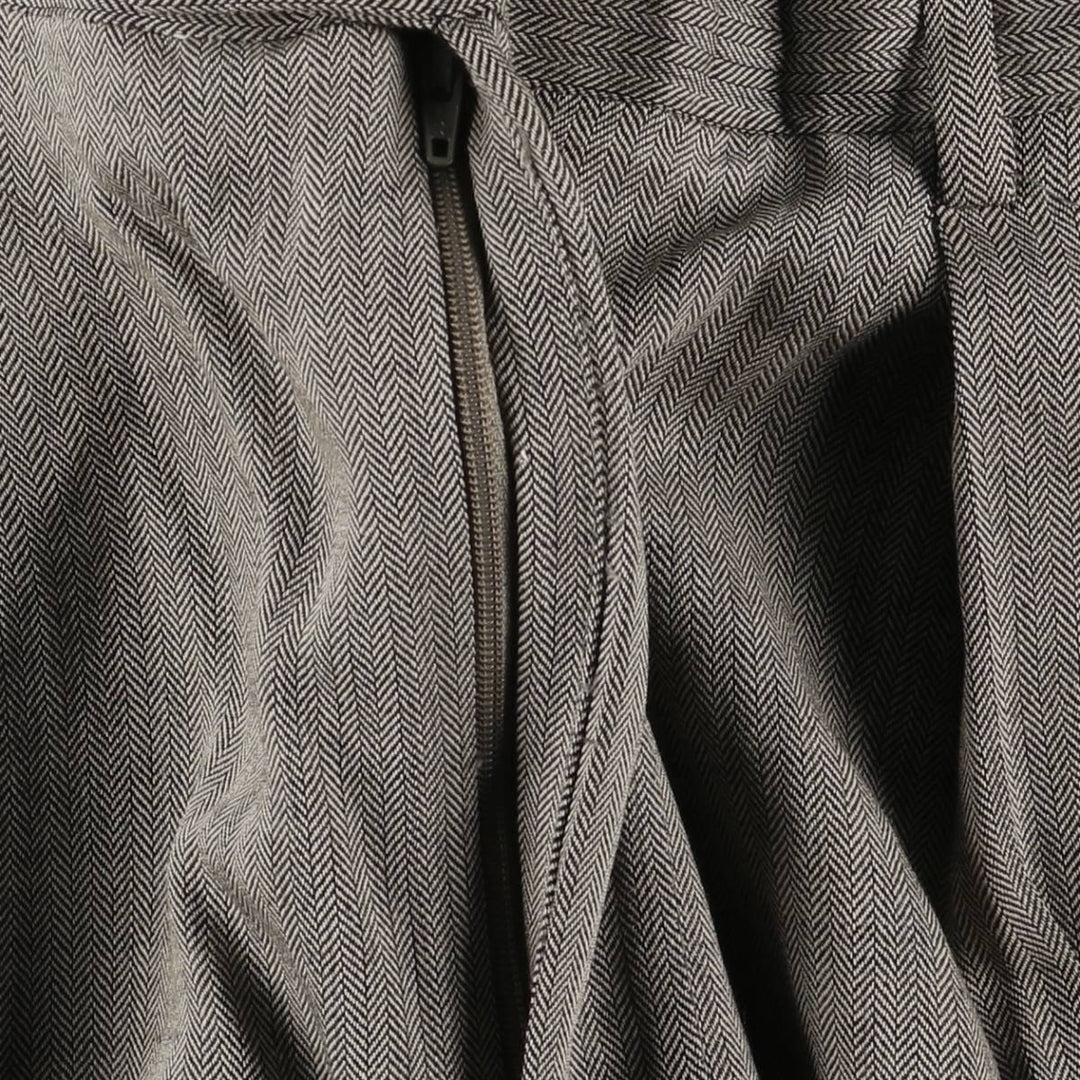 HAROLD POWELL Striped Pattern Two-Pleated Wool Pants/Slacks, Made in Italy, Men's Size W35 wool Beige type Vintage Second Hand