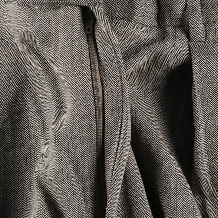 HAROLD POWELL Striped Pattern Two-Pleated Wool Pants/Slacks, Made in Italy, Men's Size W35 wool Beige type Vintage Second Hand