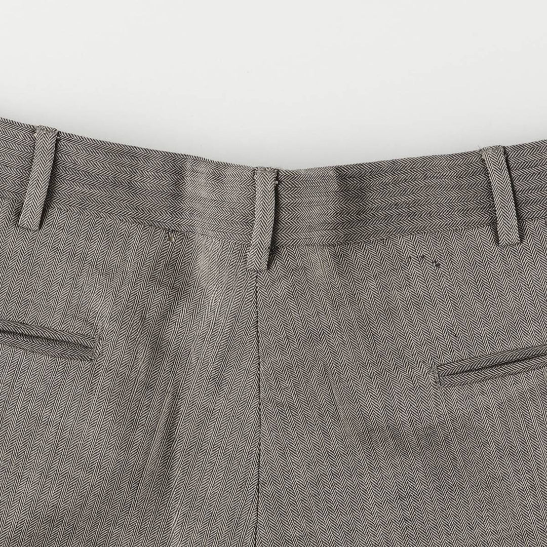 HAROLD POWELL Striped Pattern Two-Pleated Wool Pants/Slacks, Made in Italy, Men's Size W35 wool Beige type Vintage Second Hand