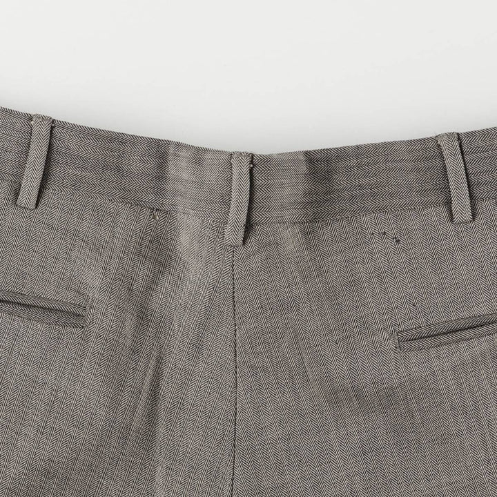 HAROLD POWELL Striped Pattern Two-Pleated Wool Pants/Slacks, Made in Italy, Men's Size W35 wool Beige type Vintage Second Hand