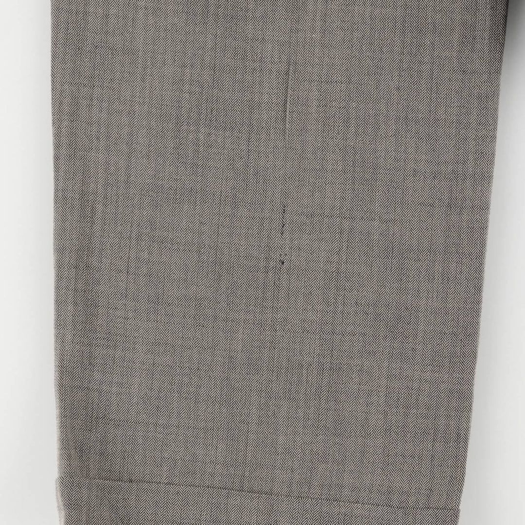 HAROLD POWELL Striped Pattern Two-Pleated Wool Pants/Slacks, Made in Italy, Men's Size W35 wool Beige type Vintage Second Hand