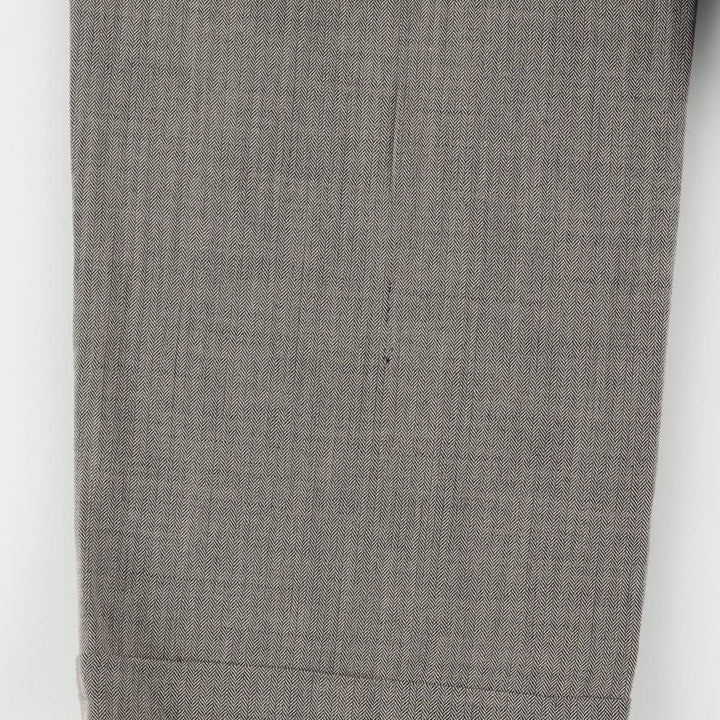 HAROLD POWELL Striped Pattern Two-Pleated Wool Pants/Slacks, Made in Italy, Men's Size W35 wool Beige type Vintage Second Hand