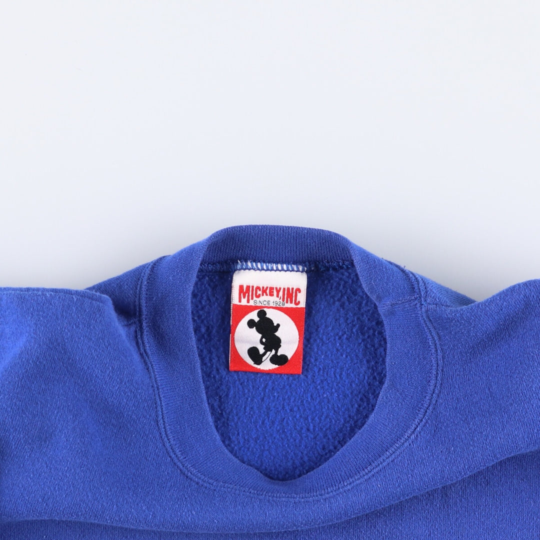 MICKEY INC DISNEY Disney Character Sweatshirt, Made in USA, Men's Size M cotton blue type Vintage Second Hand