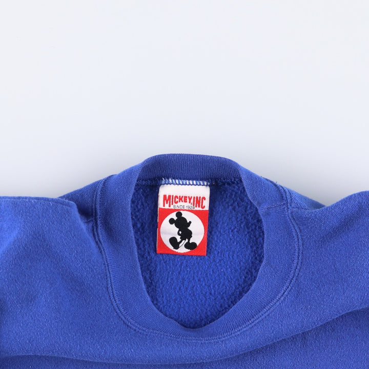 MICKEY INC DISNEY Disney Character Sweatshirt, Made in USA, Men's Size M cotton blue type Vintage Second Hand