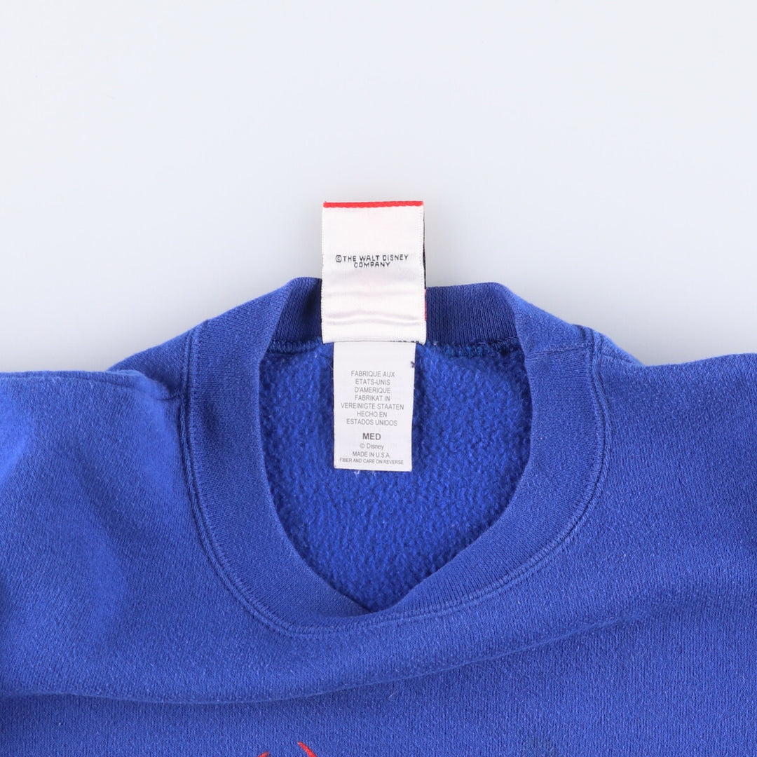 MICKEY INC DISNEY Disney Character Sweatshirt, Made in USA, Men's Size M cotton blue type Vintage Second Hand