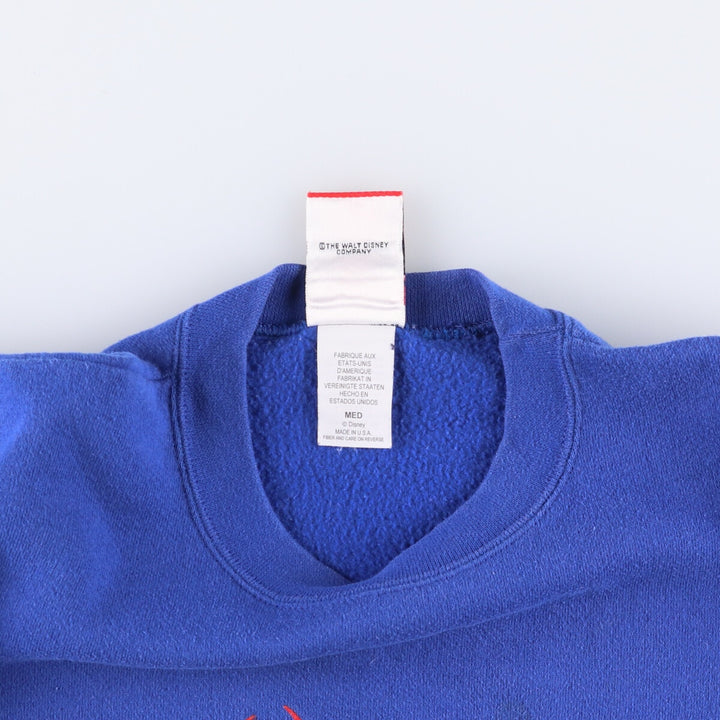 MICKEY INC DISNEY Disney Character Sweatshirt, Made in USA, Men's Size M cotton blue type Vintage Second Hand