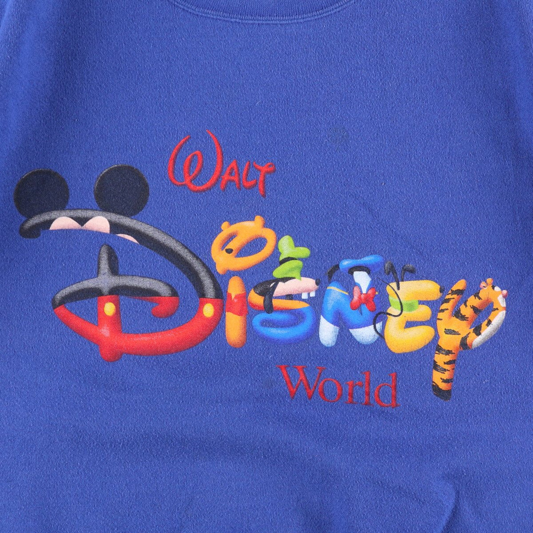 MICKEY INC DISNEY Disney Character Sweatshirt, Made in USA, Men's Size M cotton blue type Vintage Second Hand