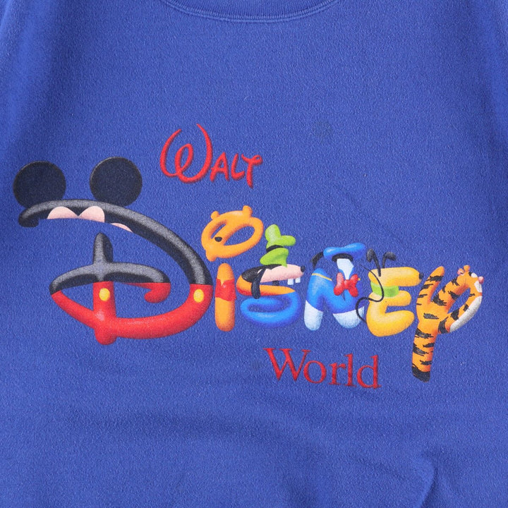 MICKEY INC DISNEY Disney Character Sweatshirt, Made in USA, Men's Size M cotton blue type Vintage Second Hand