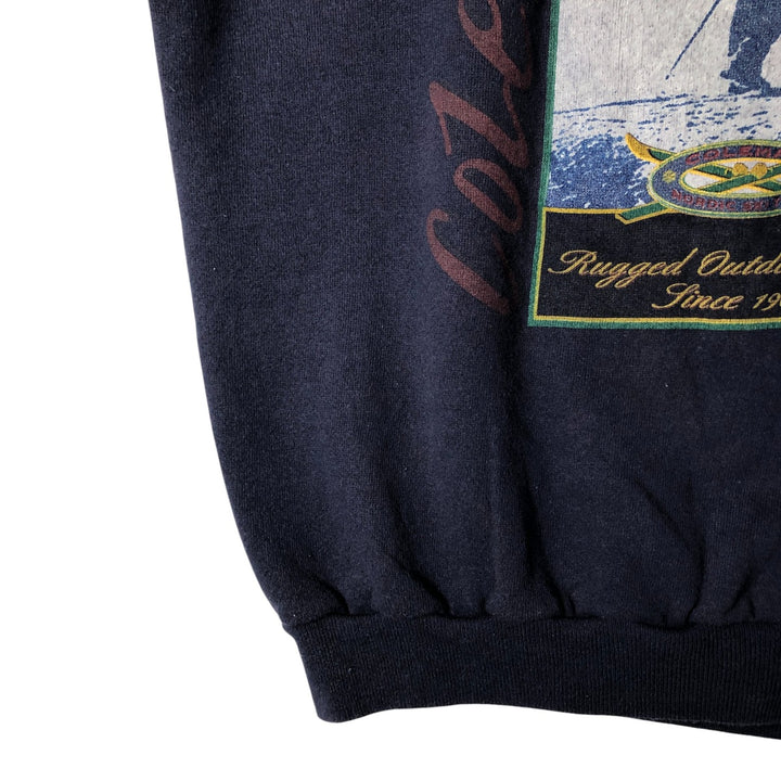 Coleman Outdoors Sweatshirt, Made in USA, Men's Size Medium cotton navy blue type Vintage Second Hand
