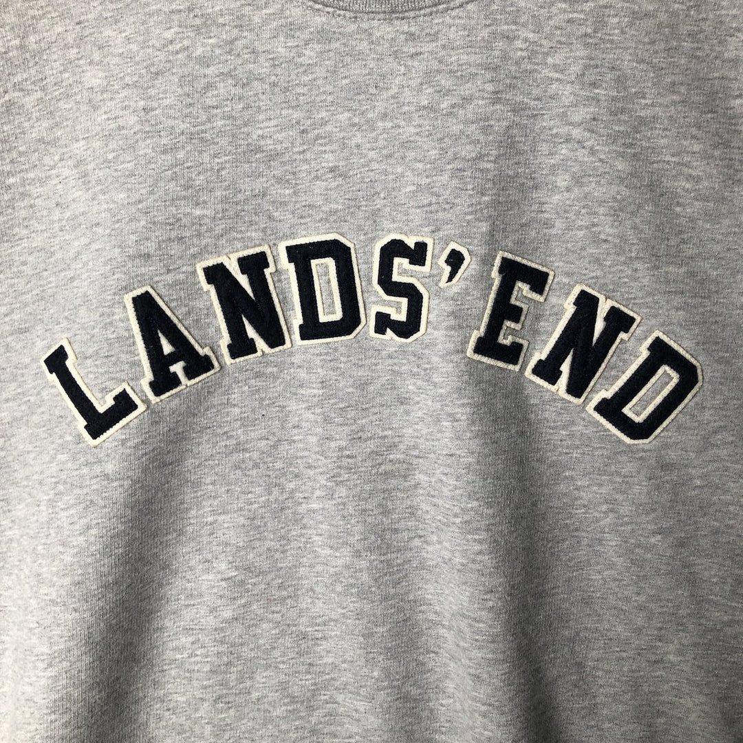 2000'S Lands End logo sweatshirt, men's size L cotton gray type Vintage Second Hand