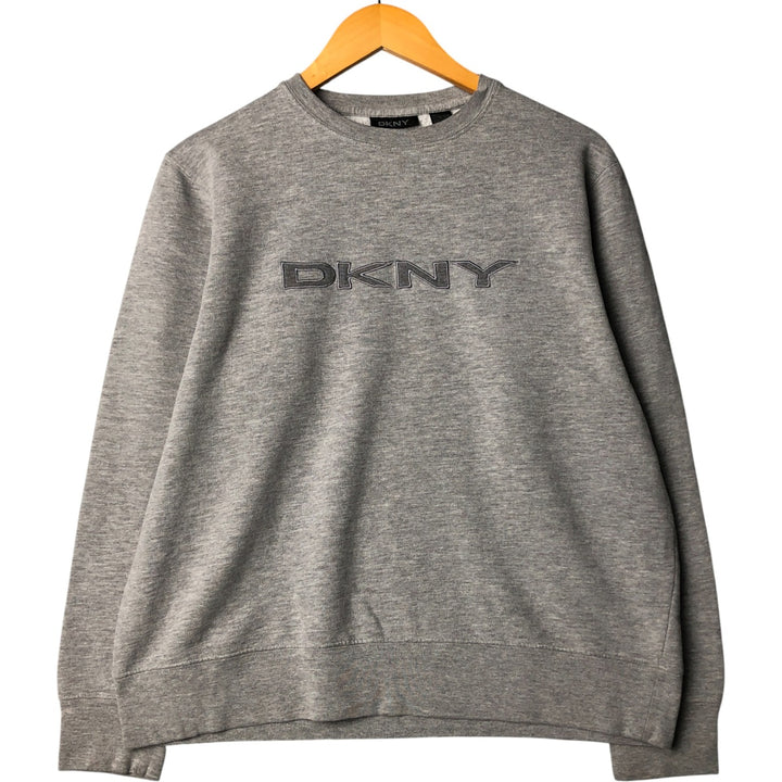 DKNY logo sweatshirt, men's size M cotton gray type Vintage Second Hand