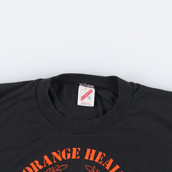 Vintage 80s-90'S Jerzees Printed T-Shirt, Made in USA, Men's XL cotton black type Vintage Second Hand