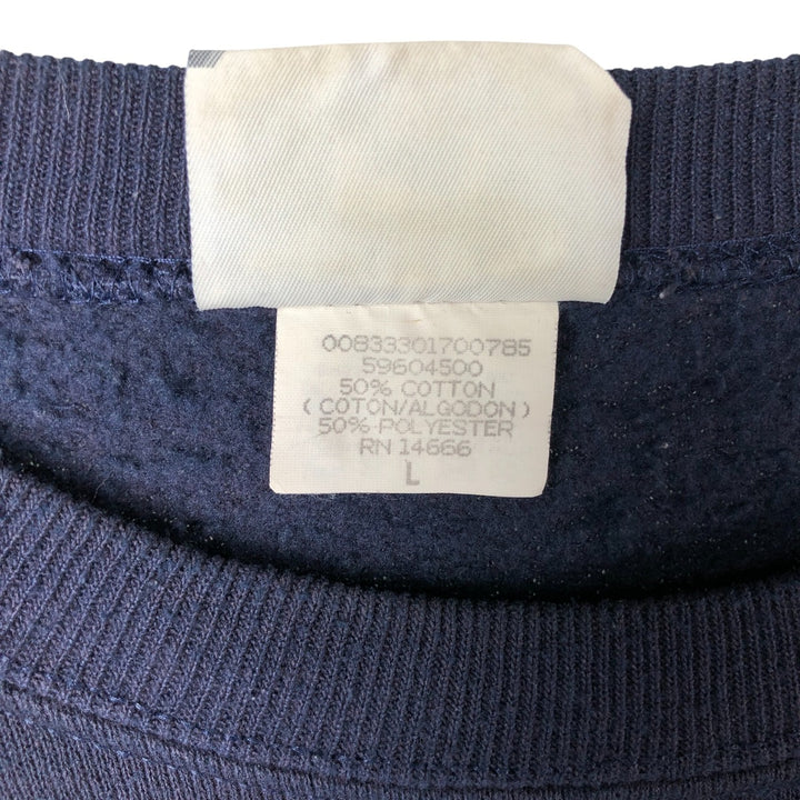 90'S Lee Message Print Sweatshirt, Made in USA, Men's L Size, Vintage cotton navy blue type Vintage Second Hand
