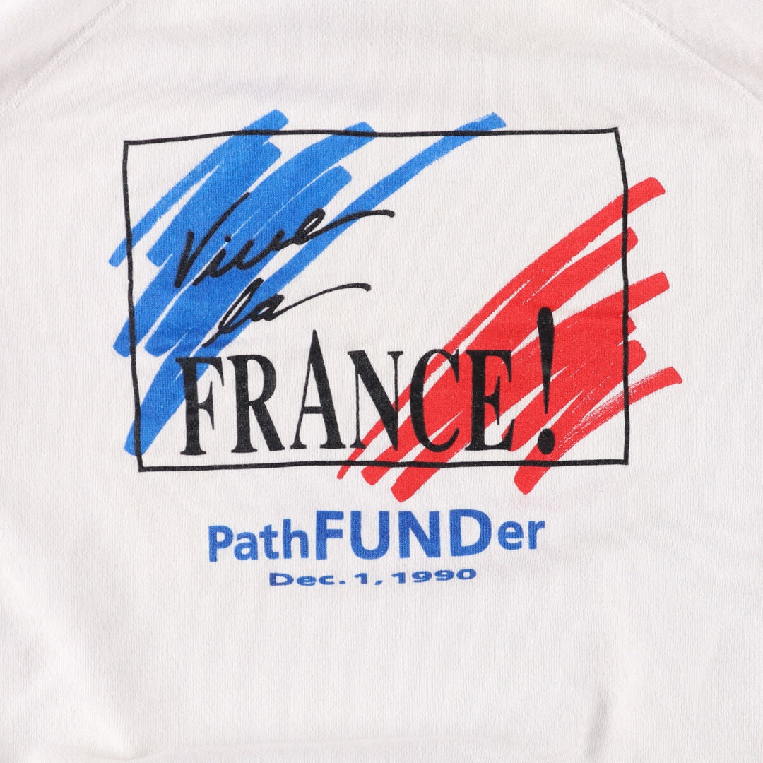 Vintage 1980'S Hanes Blue Tag Message Print Sweatshirt, Made in USA, Men's XL cotton white type Vintage Second Hand