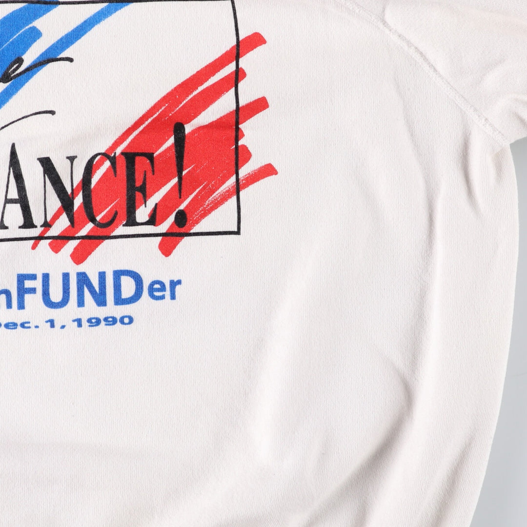 Vintage 1980'S Hanes Blue Tag Message Print Sweatshirt, Made in USA, Men's XL cotton white type Vintage Second Hand