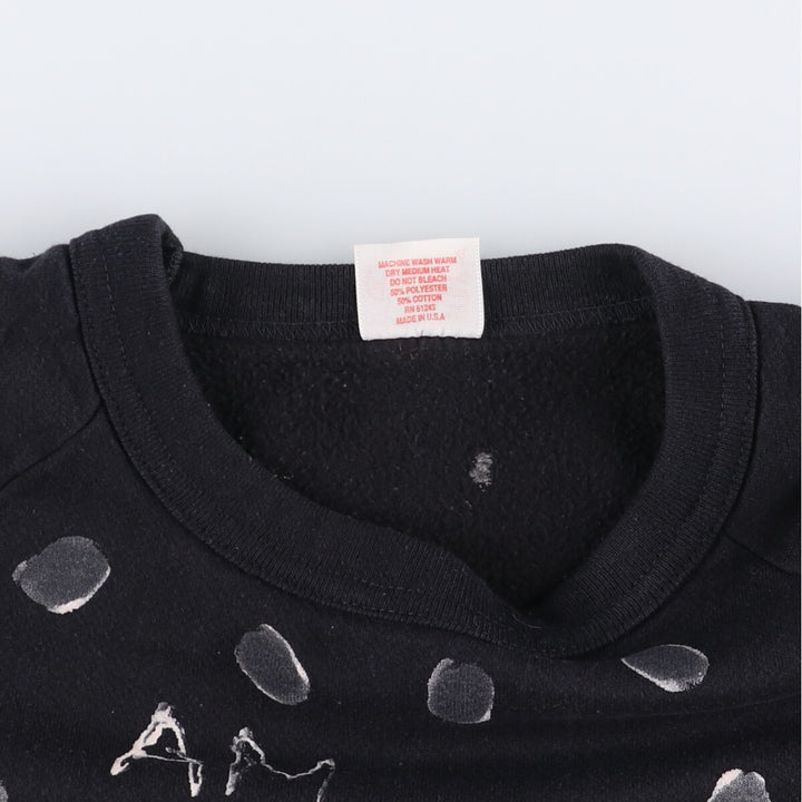 ALORE Printed Sweatshirt, Made in USA, Men's Size XL cotton black type Vintage Second Hand