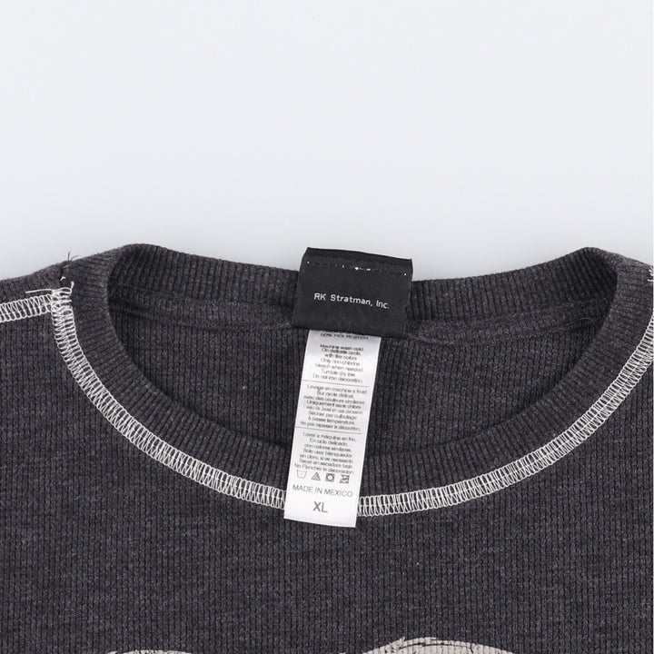 Harley-Davidson Eagle Pattern Thermal Long T-Shirt, Men's Size XL cotton Charcoal Vintage Second Hand