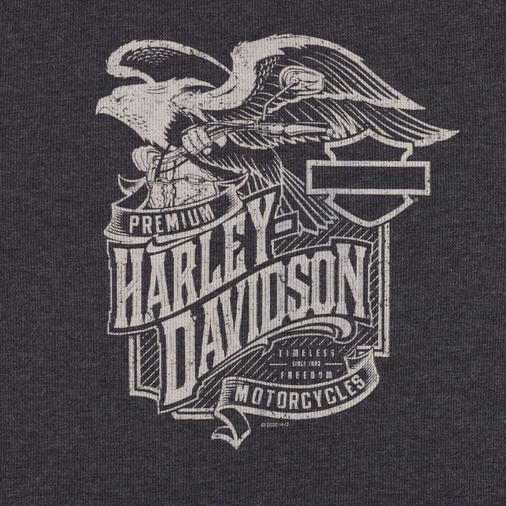 Harley-Davidson Eagle Pattern Thermal Long T-Shirt, Men's Size XL cotton Charcoal Vintage Second Hand