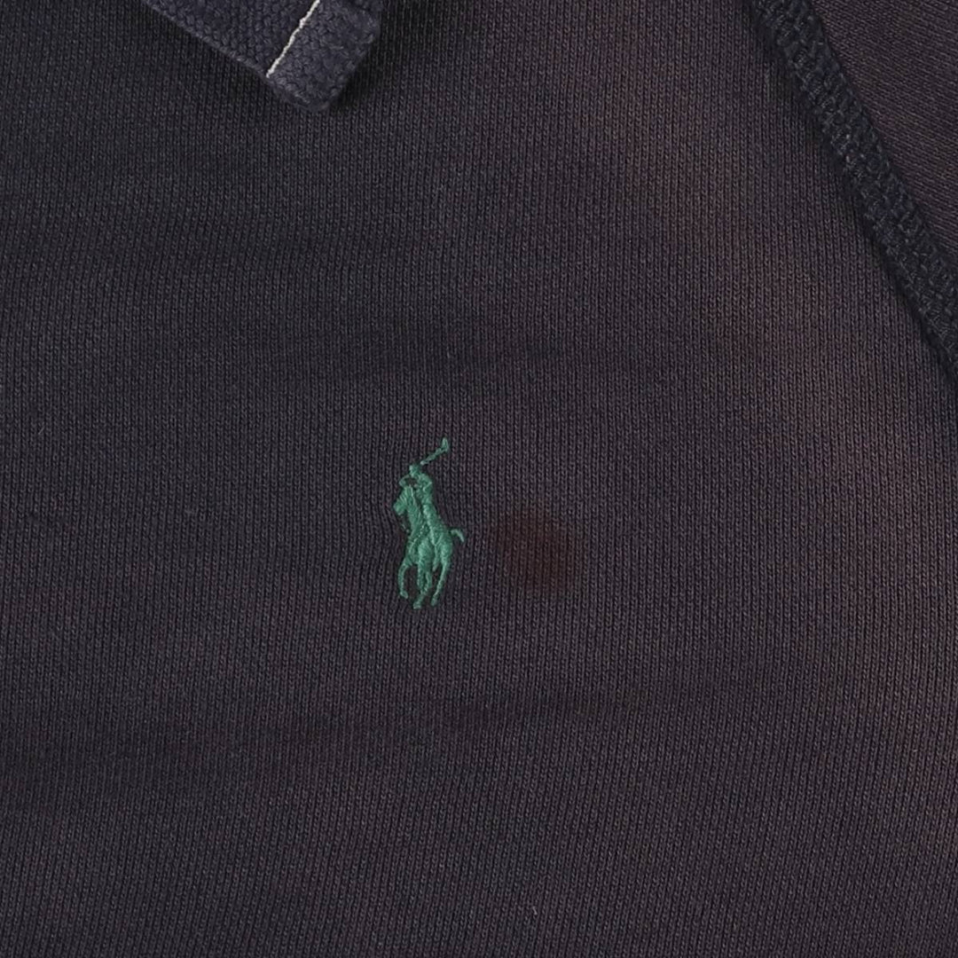Ralph Lauren POLO by Ralph Lauren half-button sweatshirt pullover hoodie, men's size M cotton navy blue type Vintage Second Hand