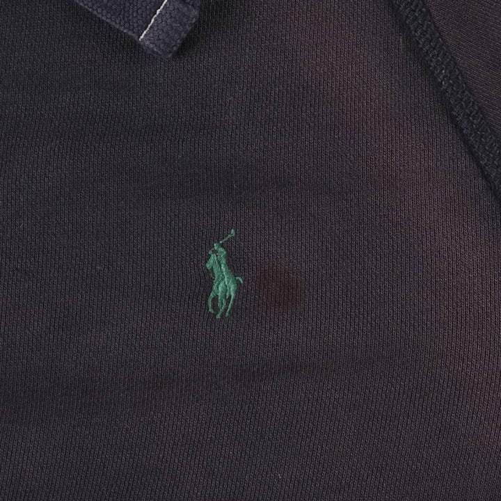 Ralph Lauren POLO by Ralph Lauren half-button sweatshirt pullover hoodie, men's size M cotton navy blue type Vintage Second Hand