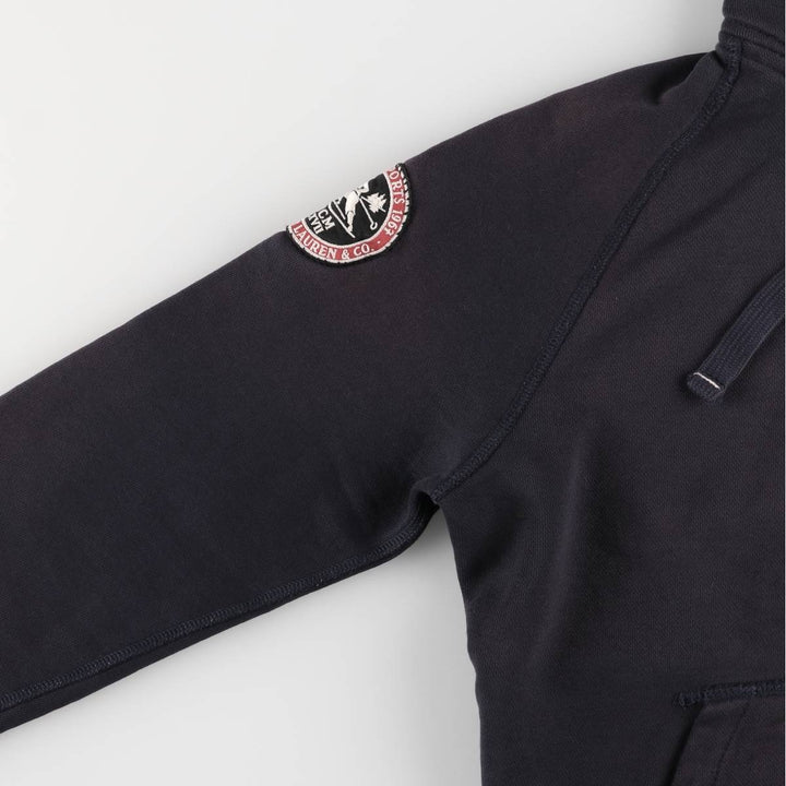 Ralph Lauren POLO by Ralph Lauren half-button sweatshirt pullover hoodie, men's size M cotton navy blue type Vintage Second Hand