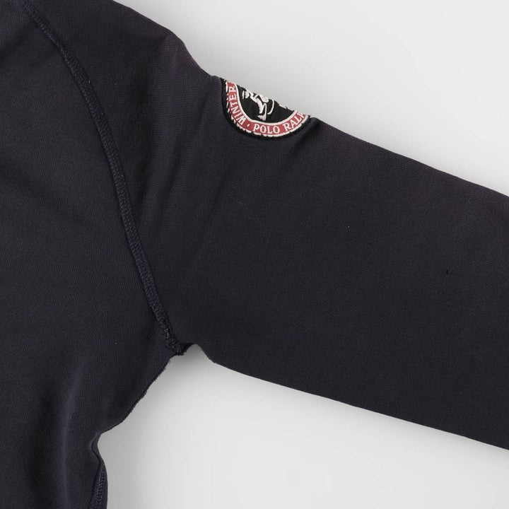 Ralph Lauren POLO by Ralph Lauren half-button sweatshirt pullover hoodie, men's size M cotton navy blue type Vintage Second Hand