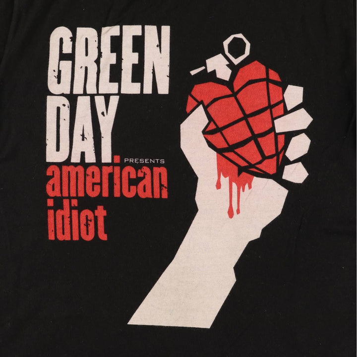 TULTEX GREEN DAY Green Day Band T-shirt Band Tee Men's M size cotton black type Vintage Second Hand