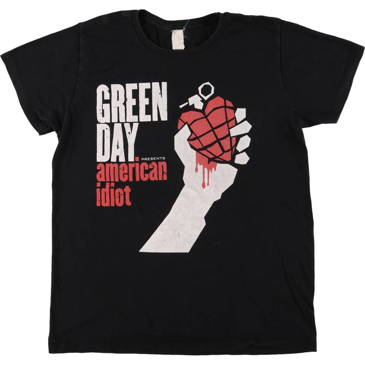 GREEN DAY Green Day Band T-shirt Band T Men's M size unclear black type Vintage Second Hand